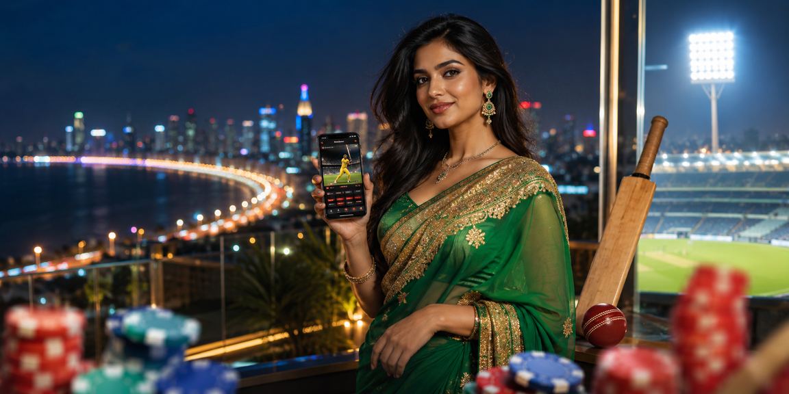 Marine Drive in Mumbai with Cricket betting overlay